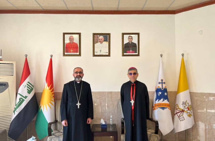  مار ازاد شابا يستقبل المطران المنتخب لابرشية الموصل وتوابعها للسريان الكاثوليك
